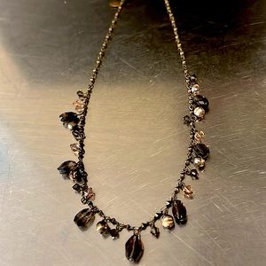 Liz Palacios San Francisco Smokey Topaz 18” Swarovski crystal necklace